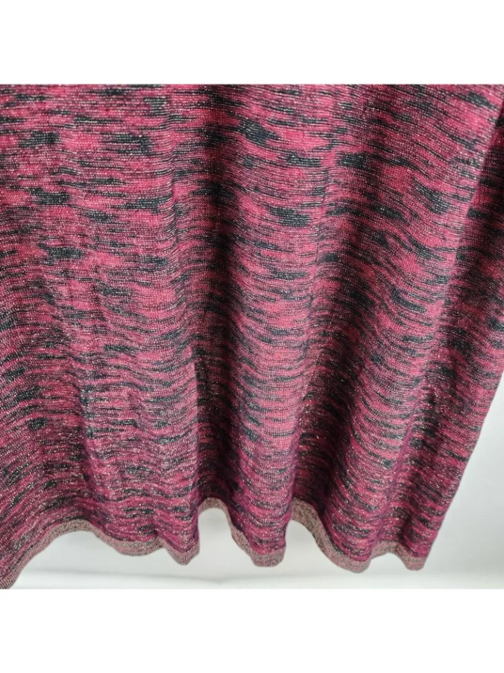 Catherines Tunic Cowl Neck Long Sleeve Black Burgundy Plus Size 2X 22/24W NWT